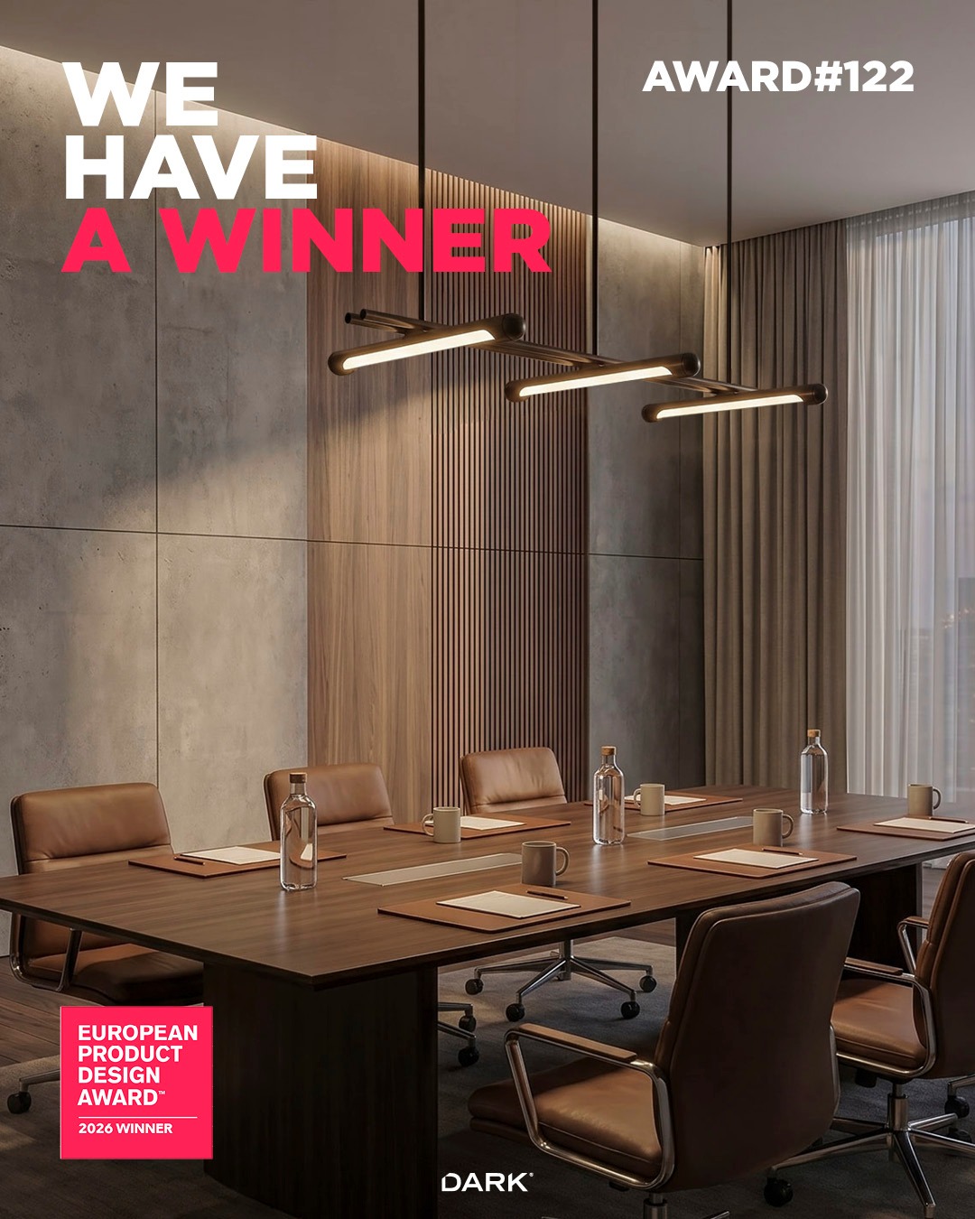 Floating lines. Bold presence. Award-winning design. 🏆

RENAISSANCE wins a European Product Design Award.
Designed by True Agency. @truefoodagency 
Award #122 for DARK.

Slender tubes. A rhythm of light. An open, sculptural composition that leaves space to breathe.

A new perspective on the linear pendant.
Unmistakably DARK.

Discover RENAISSANCE.

#DARK #RENAISSANCE #TrueAgency #EuropeanProductDesignAward #LightingDesign #ArchitecturalLighting #AwardWinningDesign