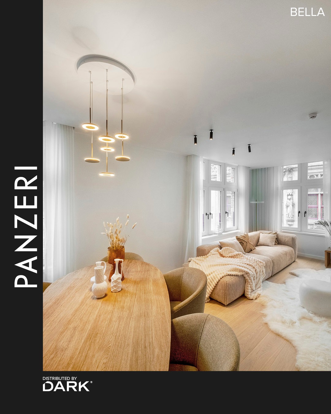 BELLA by Panzeri, shown five ways.
From a cozy dining nook to a marble vanity, a moody dining room, a vibrant accent wall, and a long collaborative table—BELLA’s slim profile and soft glow bring calm precision to every space. ✨

Lighting design: DARK
Fixture: Panzeri — BELLA

#Panzeri #BELLA #LightingDesign #InteriorDesign #Architecture #ResidentialDesign #WorkspaceDesign #HospitalityDesign #DARK